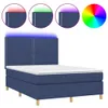vidaXL Boxspringbett mit Matratze & LED Blau 140x200 cm Produktbild-Vorschau 3