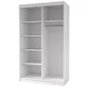 An empty white wardrobe interior with shelves and a hanging rail. Náhľad obrázku produktu