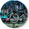 Wanduhr - Rund - Glasuhr - Fahrräder Graffiti Straße Wand - Produktbild-Vorschau 1