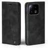 A black flip case for a smartphone is shown from two angles, open and closed. Produktbild-Vorschau