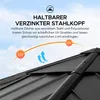 A close-up view of a dark gray gazebo roof with text overlays and graphics illustrating UV protection and airflow. Náhled obrázku produktu