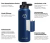 Omgoods - RVS Waterfles met Rietje en 2 Doppen Productafbeelding-voorbeeld 2