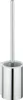 A toilet brush and holder set, made of chrome-plated metal, is shown against a white background. Produktbild-Vorschau