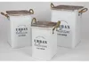 3er Set Sitztonnen Metall Hocker Deckel Dekoration Box Produktbild-Vorschau 2
