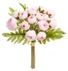 Blumenstrauß mit Kunstblumen, 18 rosa Pfingstrosen, 30 cm Produktbild-Vorschau 1