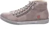 A side view of a gray Rieker women's lace-up bootie with a zipper. Produktbild-Vorschau