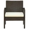 Gartenstuhl mit Kissen Poly Rattan Braun Produktbild-Vorschau 2