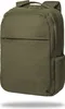 A studio shot of an olive green backpack.