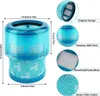 A product image showing a vacuum cleaner filter with dimensions and feature callouts. Produktbild-Vorschau