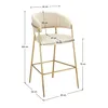 A bar stool with dimensions indicated by measurement lines and text. Produktbild-Vorschau