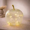Apfel & 20er LED Licht & Timer Glas Dekoapfel transparent Ø Produktbild-Vorschau 1
