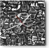Wanduhr - Quadrat - Glasuhr - Graffiti modern - 30x30cm - Produktbild-Vorschau 1