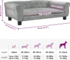 vidaXL Hundebett Hellgrau 95x55x30 cm Samt Produktbild-Vorschau 7