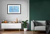MuchoWow® Gerahmtes Poster Weltkarte - Blau - Linien 90x60 Produktbild-Vorschau 8