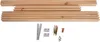 A collection of wooden planks and hardware laid out on a white background. Produktbild-Vorschau