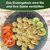 A plate of star-shaped pasta with tomato slices and cucumber slices, with text overlay. Anteprima dell’immagine prodotto