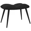 A black velvet ottoman with four black legs against a white background. Náhľad obrázku produktu