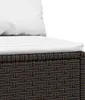 A close-up view of a brown poly rattan sofa with a white cushion. Náhľad obrázku produktu