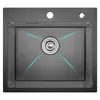 CECIPA MAX Granit-Küchenspüle Schwarz 50×45cm, eckige Produktbild-Vorschau 12