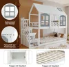 MODFU Etagenbett Kinderbett 90x200cm mit Dach und Fenster, Produktbild-Vorschau 4