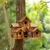 Handgefertigtes Vogelhaus aus Naturholz zum Aufhängen im Produktbild-Vorschau 4