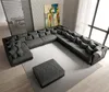 DELIFE Wohnlandschaft Clovis XXL Schwarz Modular Hocker Produktbild-Vorschau 2