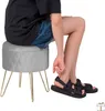 Happyment Luxus Samt Hocker – Grau – SitzHocker mit Deckel Produktbild-Vorschau 2