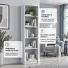SELO Moderný regál na knihy 50 x 31 x 183 cm – popolavosivý Náhľad obrázku produktu 5
