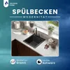 VBChome Granitspüle 50 x 48 cm Schwarz mit Armatur Produktbild-Vorschau 7