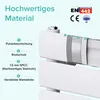 A diagram illustrating the material composition and features of a white radiator. Produktbild-Vorschau