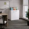 Komoda biała do biura salonu regał szafka z 2 drzwiczkami 3 Podgląd zdjęcia produktu 5
