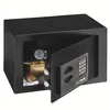 An open black safe with a watch, a gold box, and keys inside. Produktbild-Vorschau
