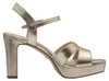 Tamaris Damen Sandalette Gold Silber Metallic Optik Karree Produktbild-Vorschau 4
