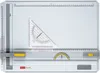 A white drafting board with rulers and a triangle ruler attached. Náhľad obrázku produktu