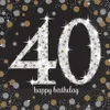 16 tovaglioli 40 Sparkling Celebrations argento e oro - 40° Anteprima dell’immagine prodotto 1