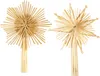 Two straw Christmas tree toppers shaped like stars. Produktbild-Vorschau
