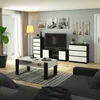 VBChome Kommode mit 5 Schubladen 40 x 39 x 105 cm Schwarz Produktbild-Vorschau 6