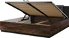 An open bed frame with storage underneath, showing the slatted base and the wooden interior. Náhled obrázku produktu