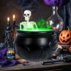 Halloween-Dekoration, Hexenkessel mit Lichtern, Totenkopf Produktbild-Vorschau 6