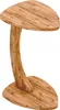 A wooden side table with a C-shaped base and a triangular top. Náhled obrázku produktu
