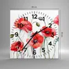 Wanduhr - Quadrat - Glasuhr - Blume Mohn Wiese - 40x40cm - Produktbild-Vorschau 3
