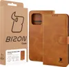 A brown leather flip case for a Motorola Moto G86 5G phone, shown next to its cardboard packaging. Produktbild-Vorschau