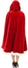 A person wearing a red Christmas cape with white trim, viewed from the back. Anteprima dell’immagine prodotto