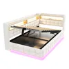 Gestoffeerd bed 90x200 cm, slaapbank met LED-verlichting, Productafbeelding-voorbeeld 10