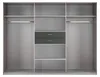 Drehtürenschrank Kleiderschrank 270 cm Schubkästen Spiegel Produktbild-Vorschau 2