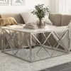 vidaXL Couchtisch Silbern Edelstahl und Hartglas Produktbild-Vorschau 8