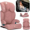 A collage of images showing a pink car seat from different angles, including one with a child using it. Náhled obrázku produktu