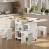 Ensemble de salle à manger pliant Mondeer avec 4 tabourets Voir les images du produit 2