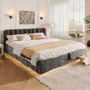 Flieks Hydraulisches Polsterbett 180x200cm mit Led, Produktbild-Vorschau 3