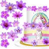 Gaufrettes Fleurs roses Lilas Décoration de gâteau Voir les images du produit 1